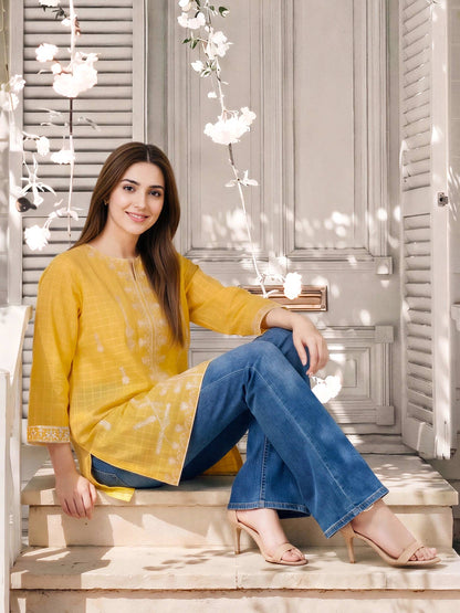 Lawn Texture Kurti- Embroidered (Pret)
