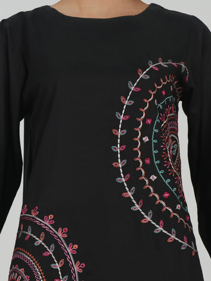 2 Piece Viscose Suit- Embroidered