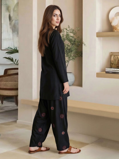 2 Piece Viscose Suit- Embroidered