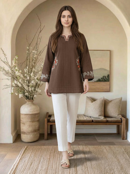 Lawn Texture Kurti- Embroidered (Pret)