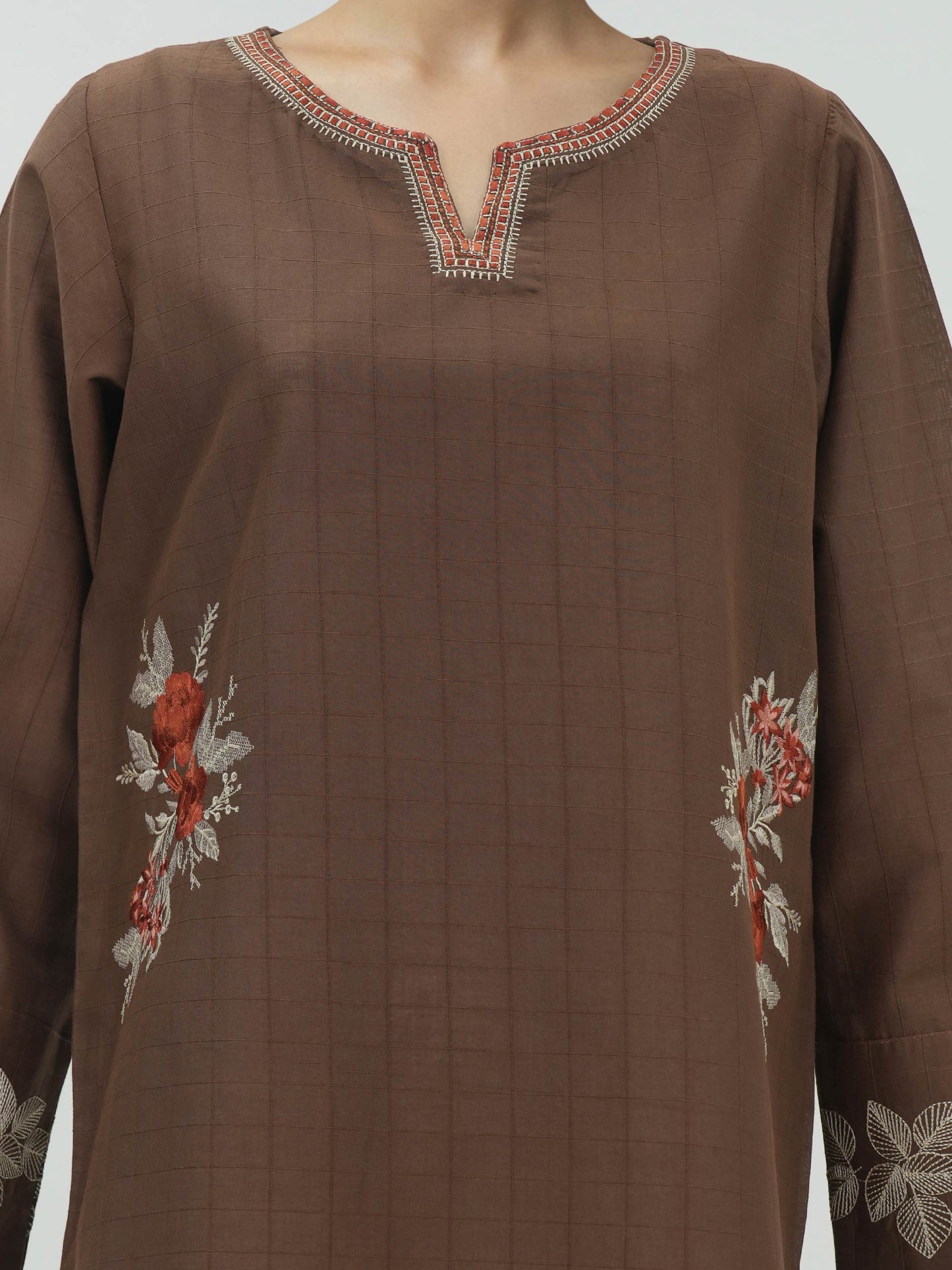 Lawn Texture Kurti- Embroidered (Pret)