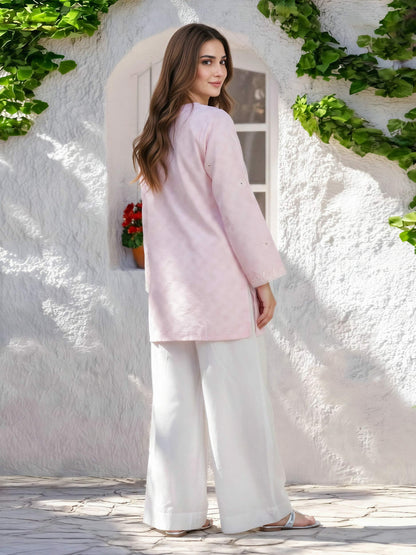 Self Jacquard Kurti- Embroidered (Pret)