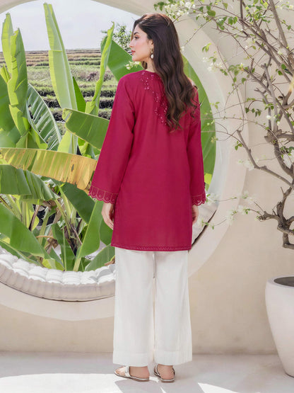 Self Jacquard Kurti- Embroidered (Pret)