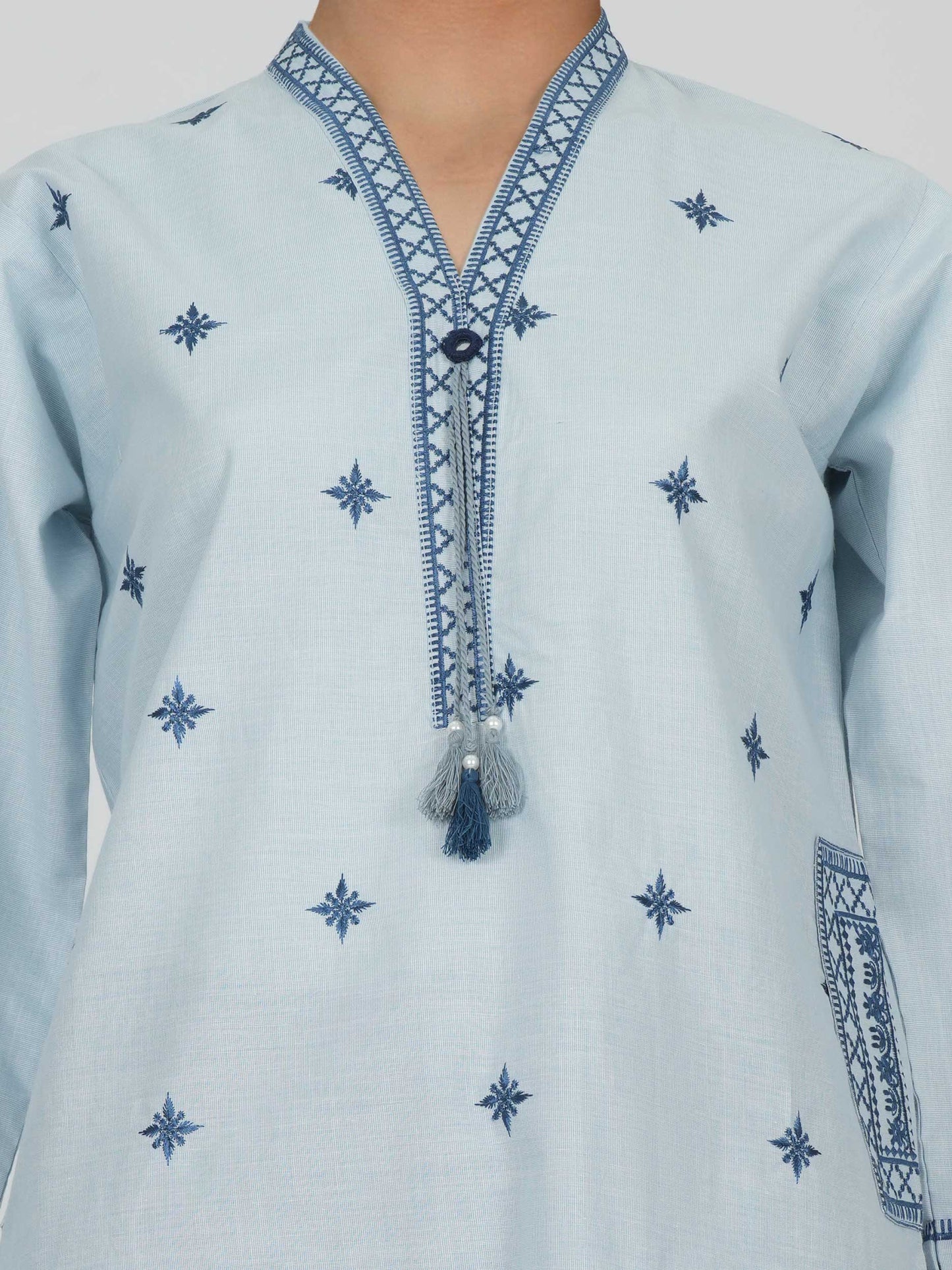 Yarn Dyed Kurti- Embroidered (Pret)
