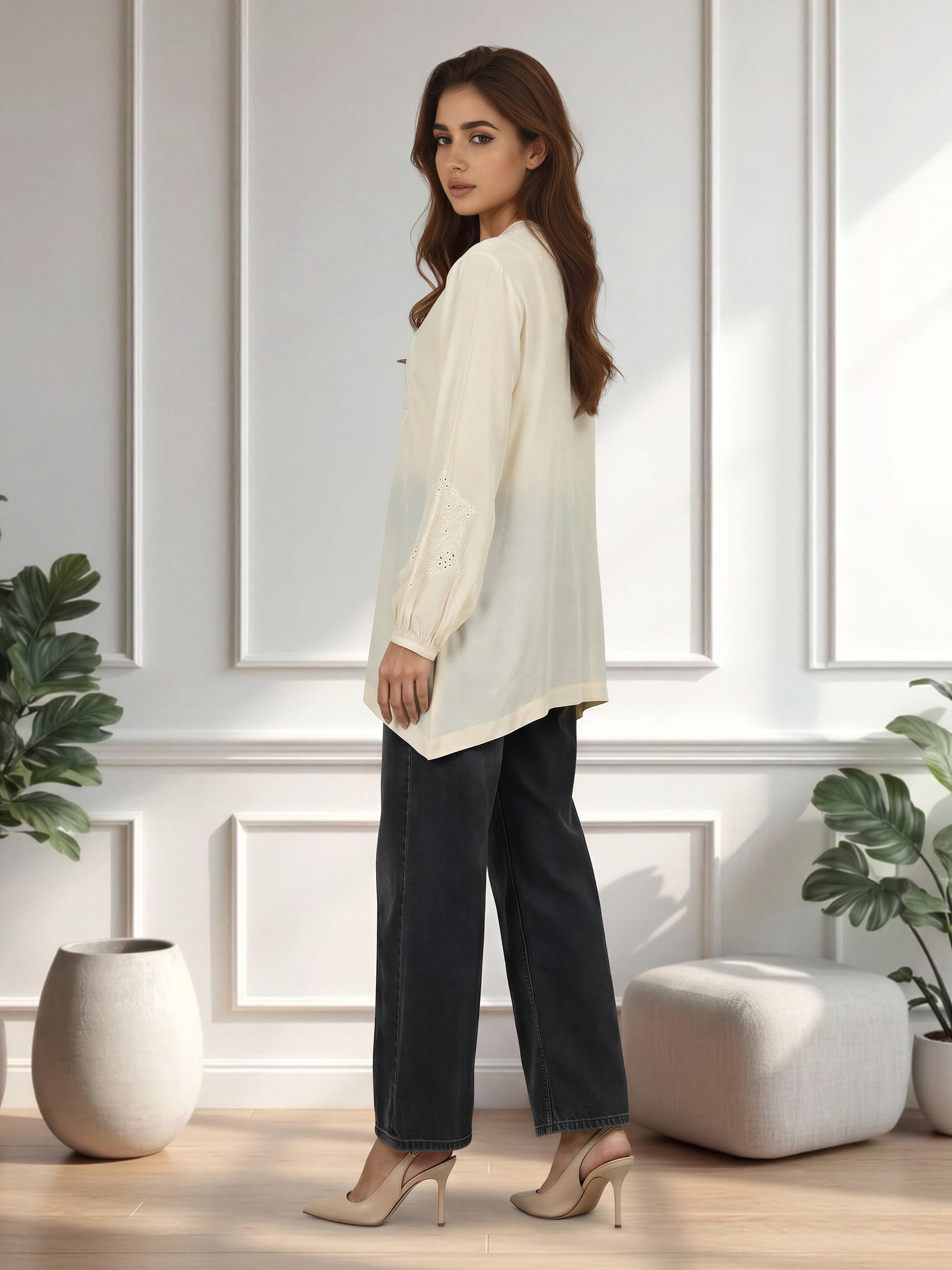 Viscose Kurti- Embroidered (Pret)