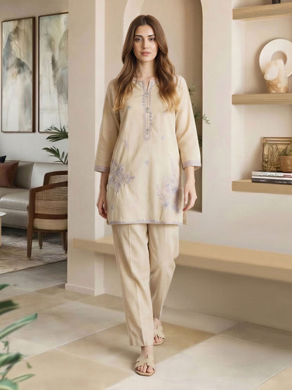 Yarn Dyed Kurti- Embroidered (Pret)