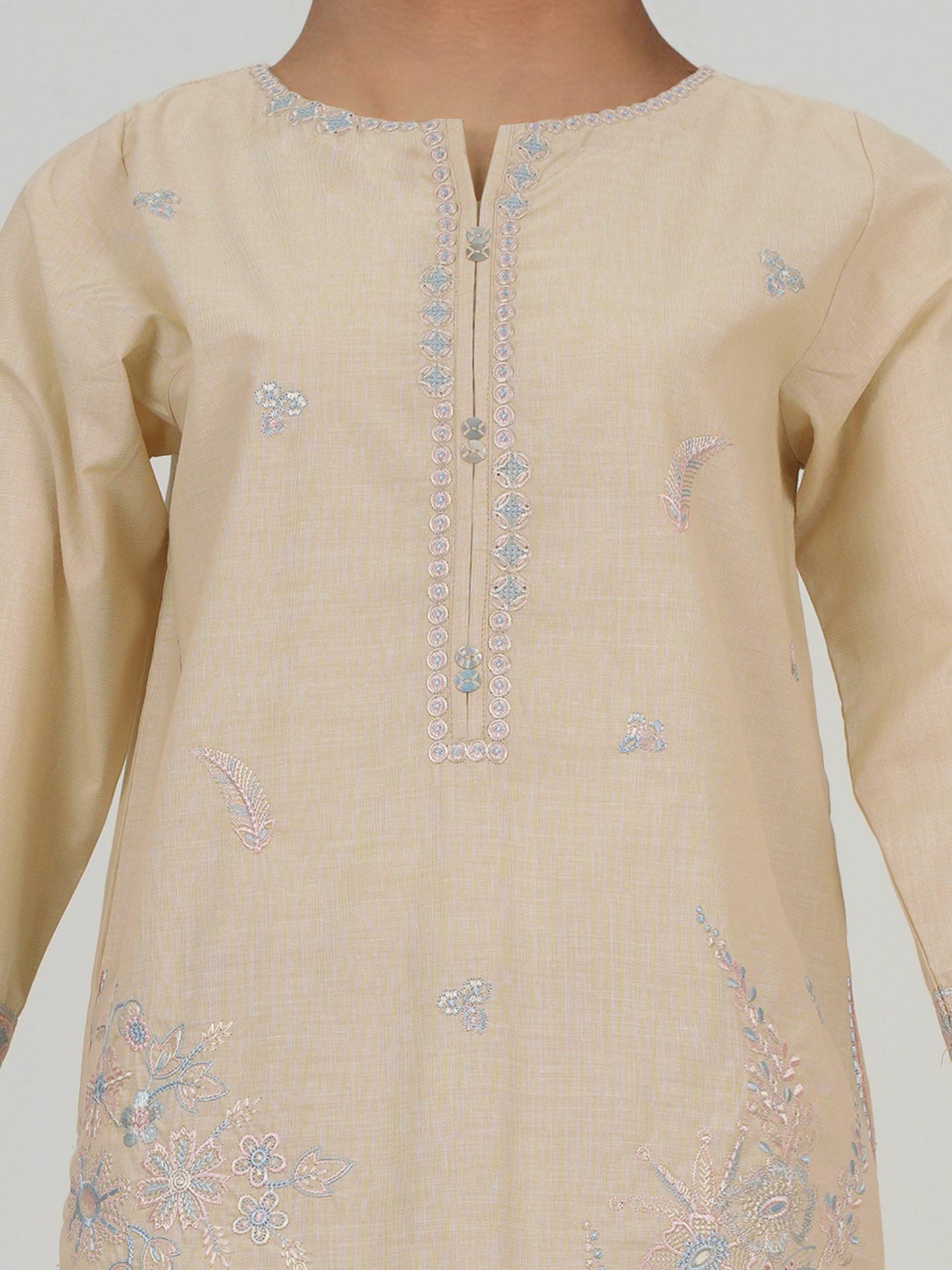Yarn Dyed Kurti- Embroidered