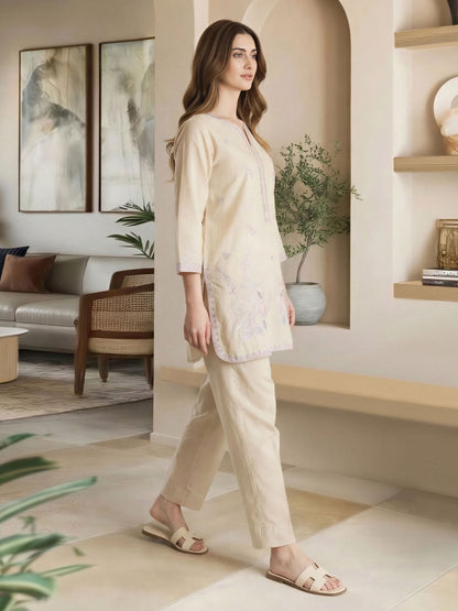 Yarn Dyed Kurti- Embroidered