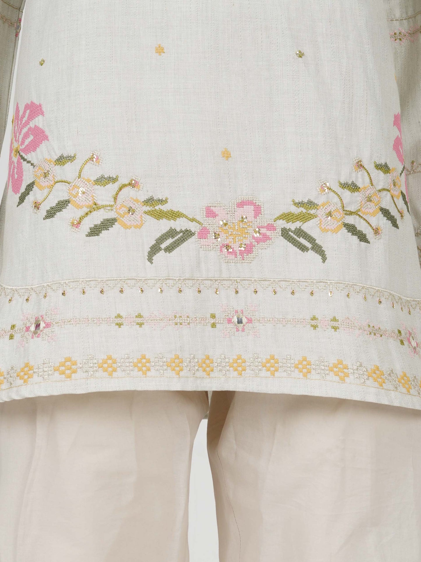 Yarn Dyed Kurti- Embroidered (Pret)