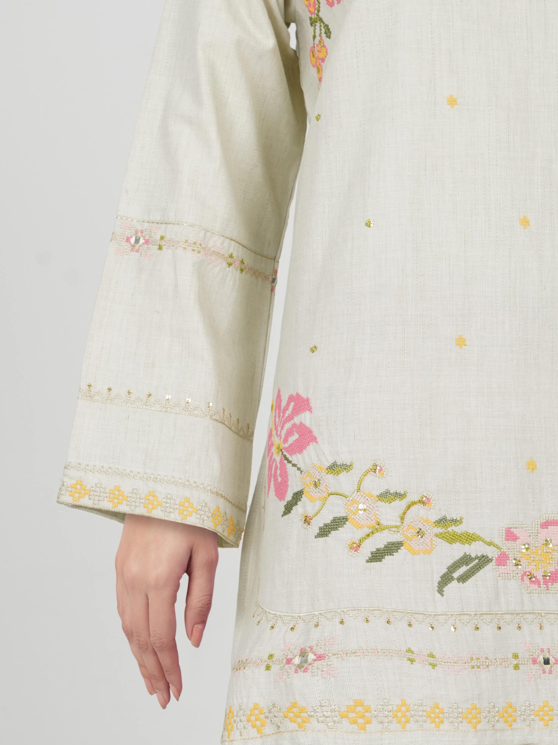 Yarn Dyed Kurti- Embroidered (Pret)