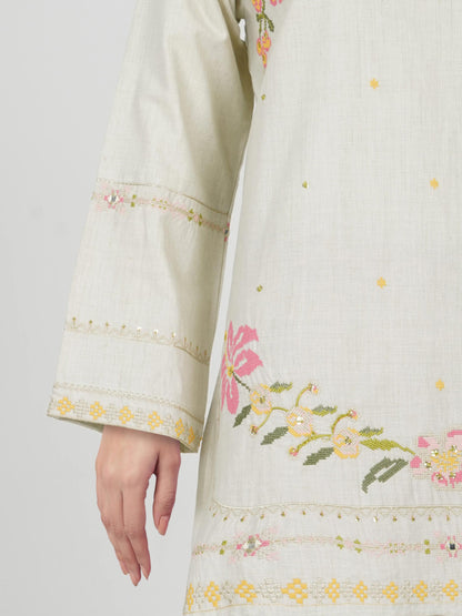 Yarn Dyed Kurti- Embroidered (Pret)