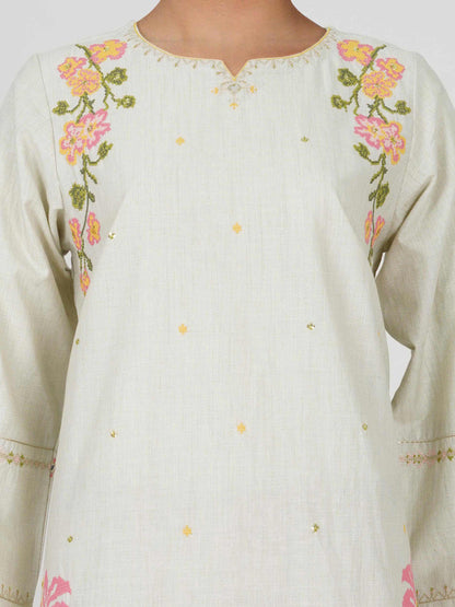 Yarn Dyed Kurti- Embroidered (Pret)