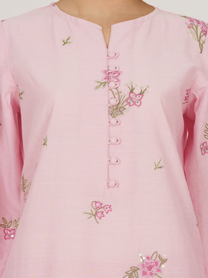 2 Piece Lawn Slub Suit- Embroidered (Pret)
