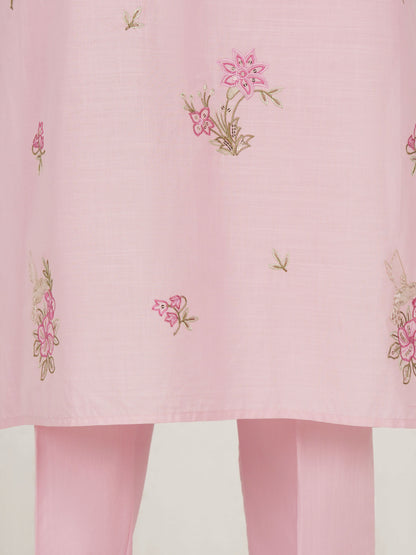 2 Piece Lawn Slub Suit- Embroidered (Pret)