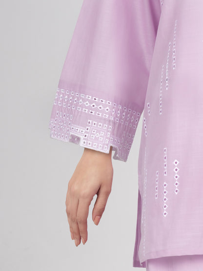 Lawn Slub Co-ord Set- Embroidered