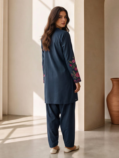 Self Jacquard Co-ord Set- Embroidered