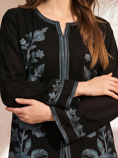 Viscose Slub Co-ord Set- Embroidered