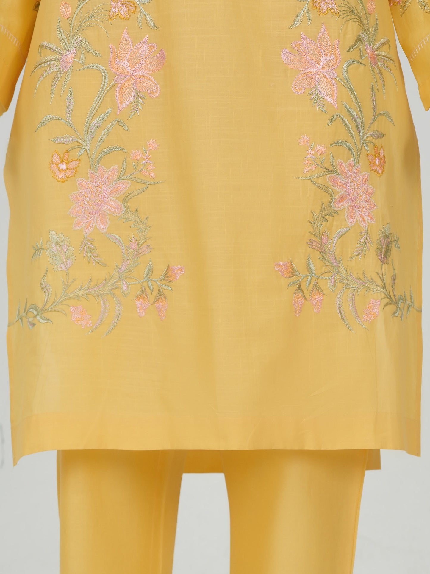 2 Piece Lawn Slub Suit- Embroidered (Pret)