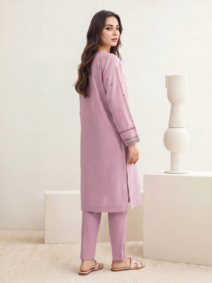 2 Piece Lawn Slub Suit- Embroidered (Pret)