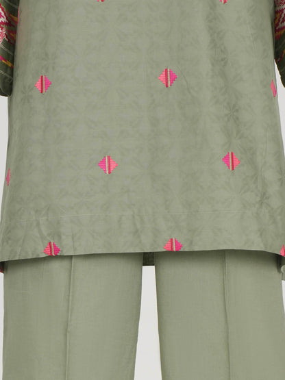 2 Piece Dobby Suit- Embroidered (Pret)