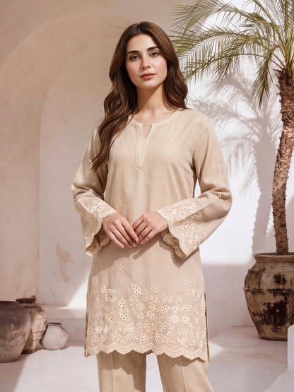 Yarn Dyed Co-ord Set- Embroidered