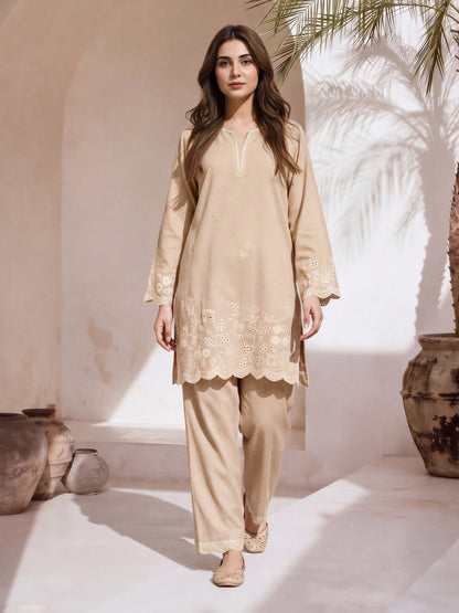 Yarn Dyed Co-ord Set- Embroidered