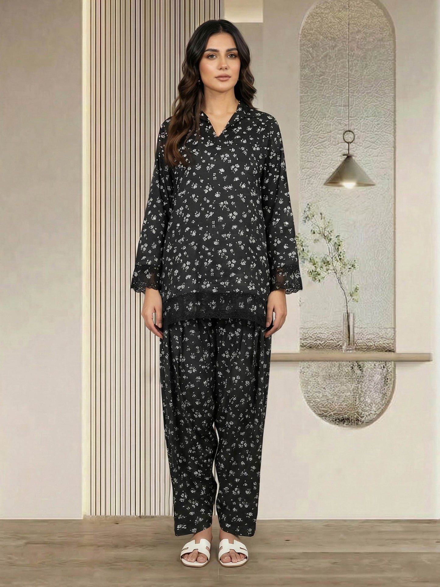 Silk Co-ord set- Embroidered