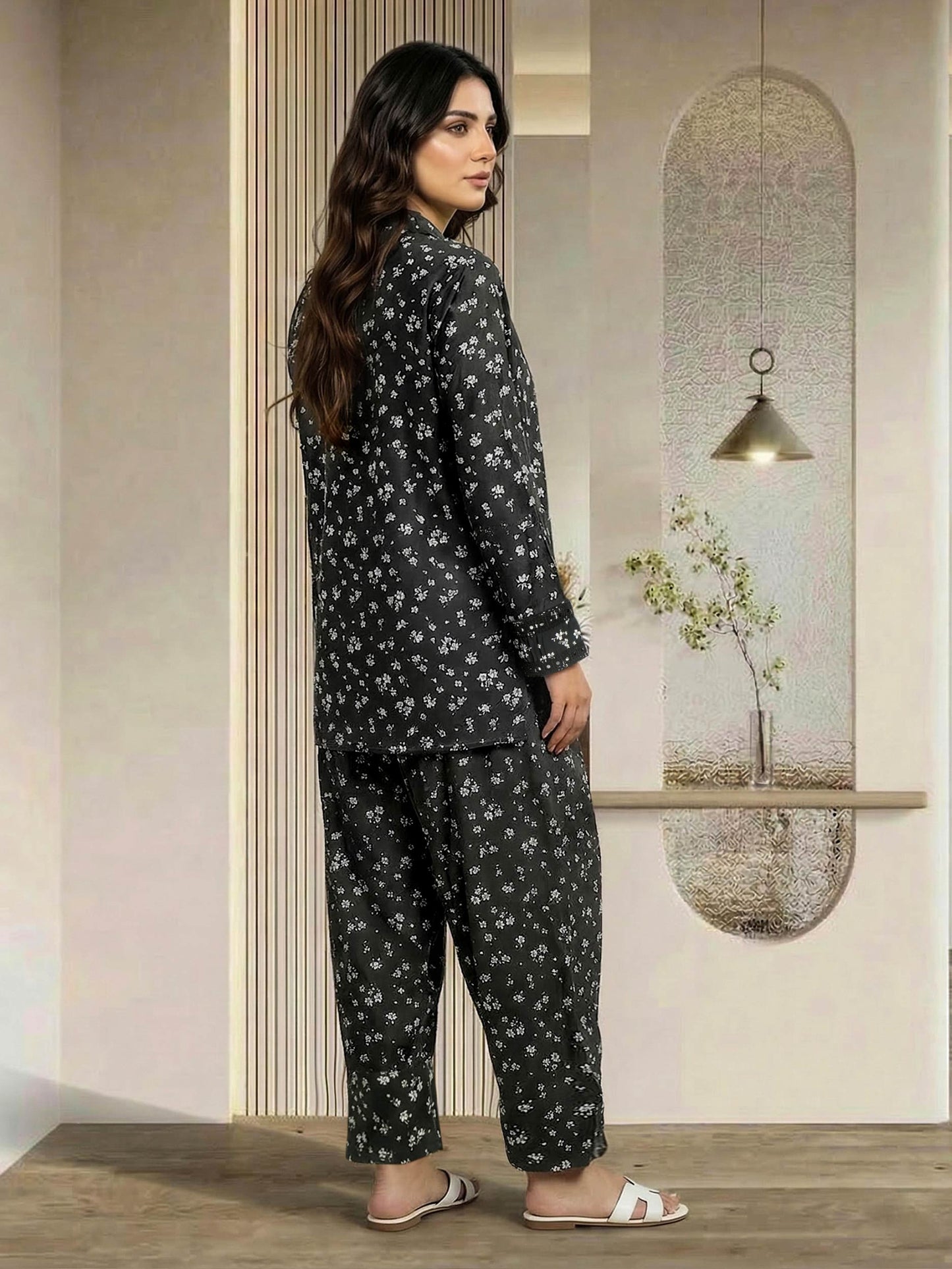 Silk Co-ord set- Embroidered