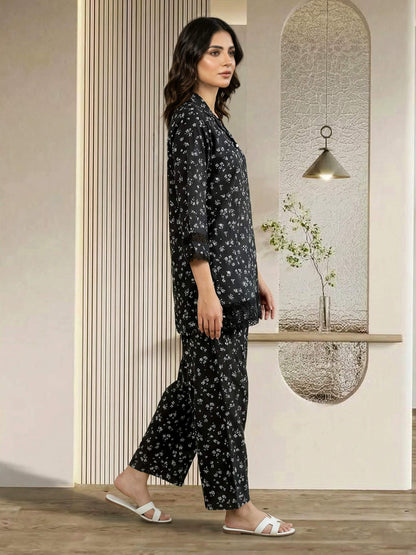 Silk Co-ord set- Embroidered
