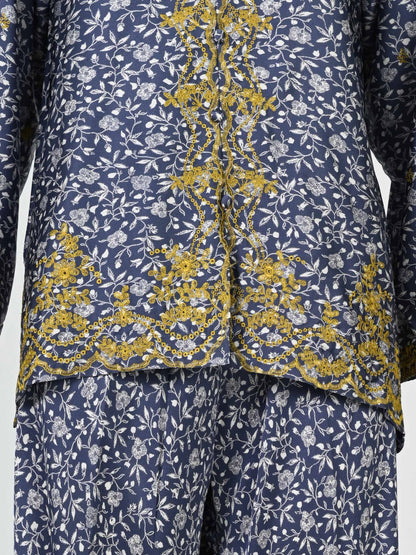 Silk Co-ord Set- Embroidered