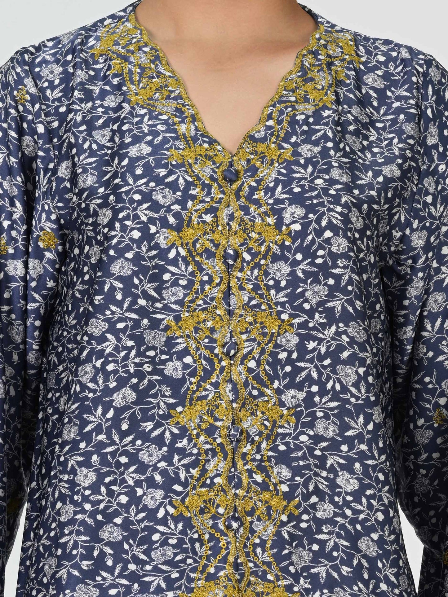 Silk Co-ord Set- Embroidered