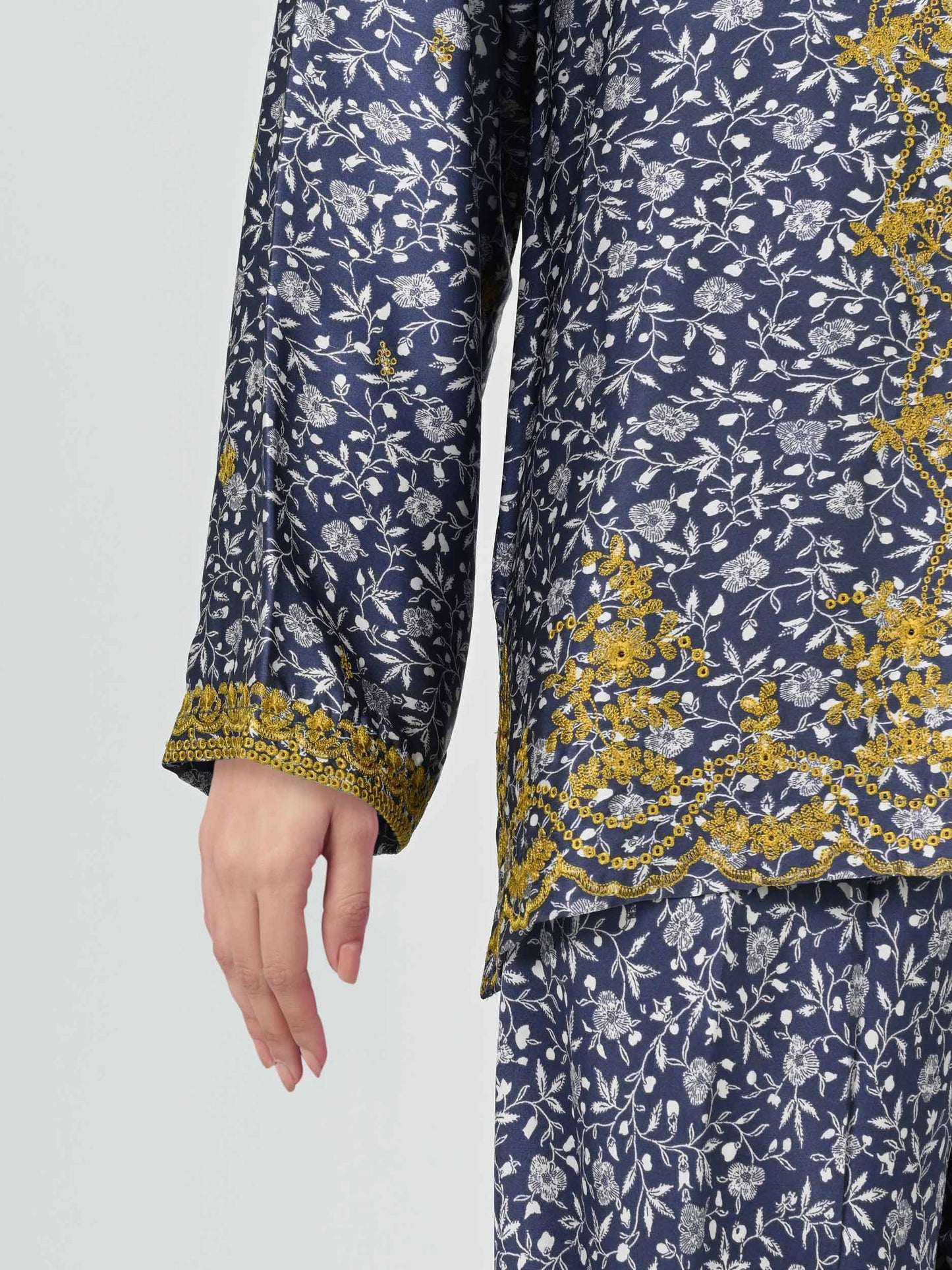 Silk Co-ord Set- Embroidered
