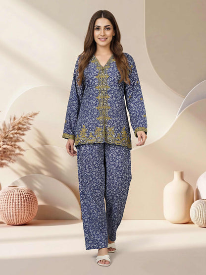 Silk Co-ord Set- Embroidered