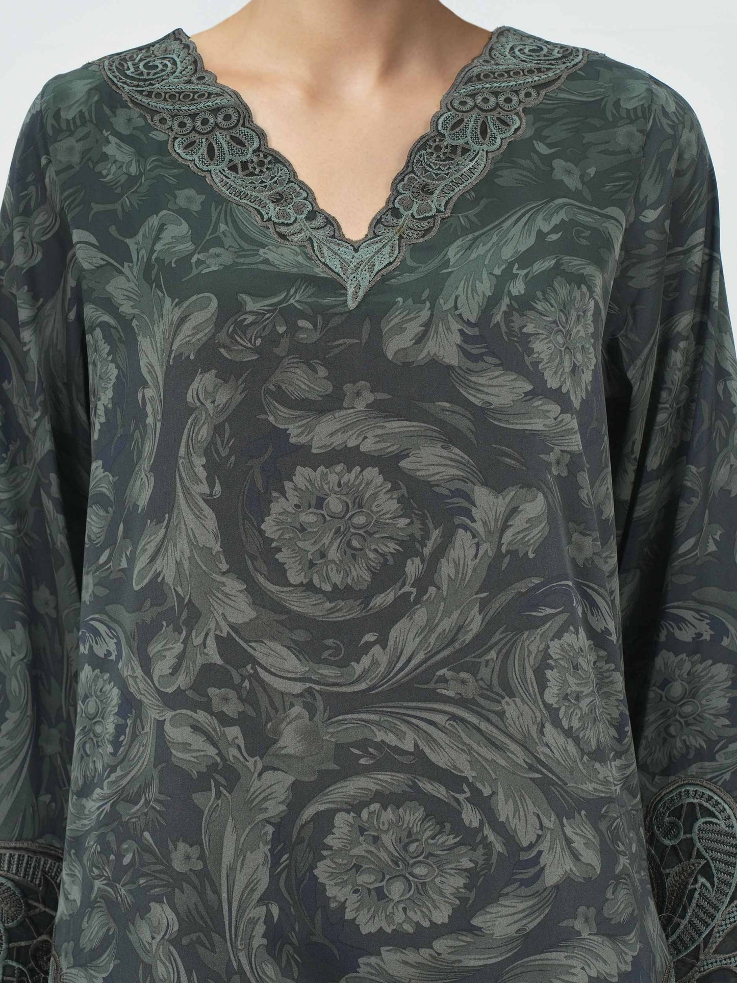 Silk Co ord set- Embroidered