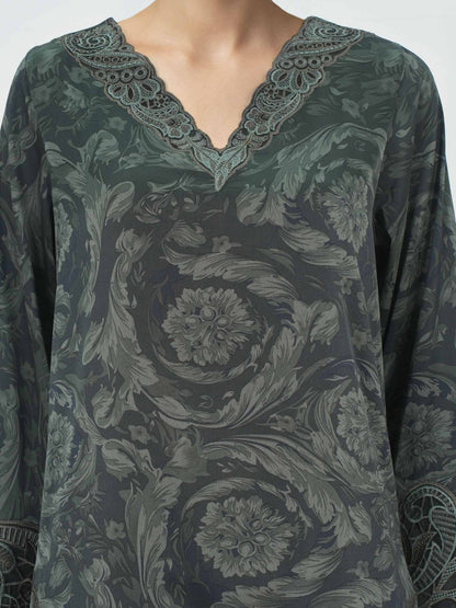 Silk Co ord set- Embroidered