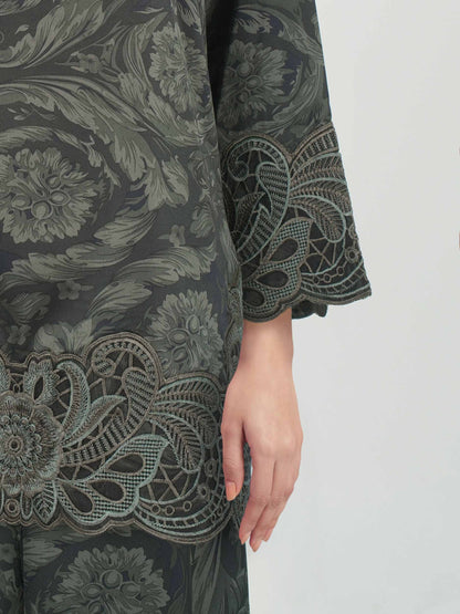 Silk Co ord set- Embroidered