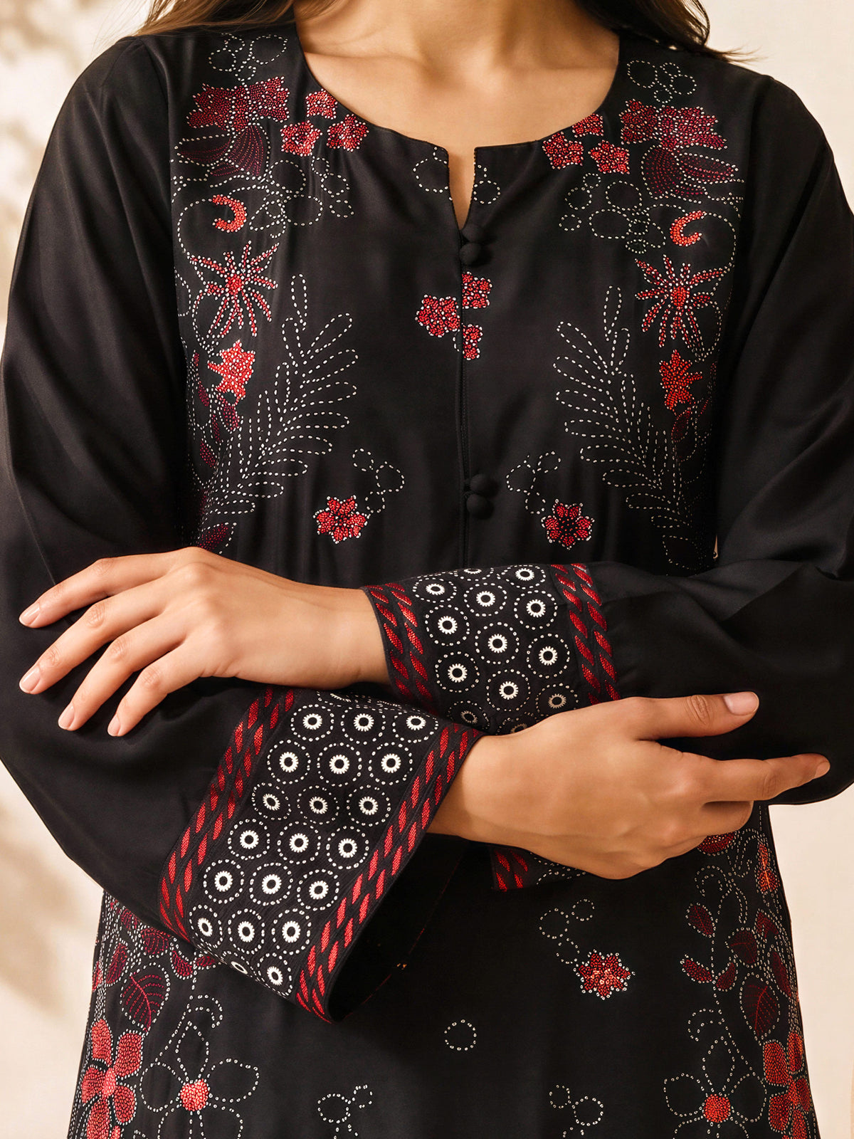 2 Piece Silk Suit- Embroidered (Pret)