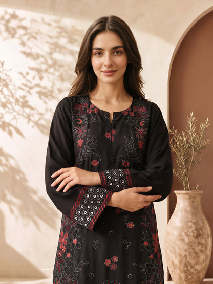 2 Piece Silk Suit- Embroidered (Pret)