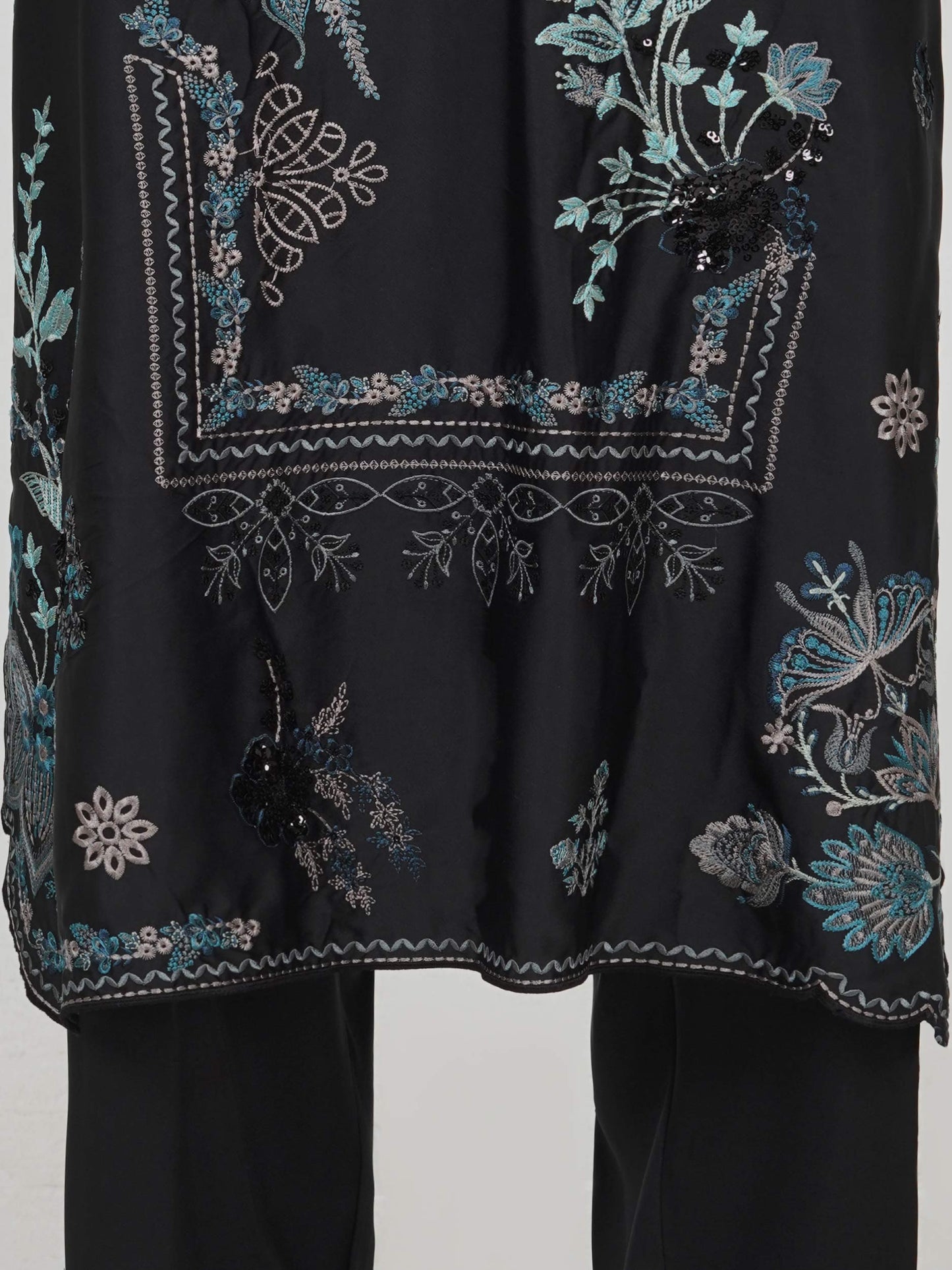 3 Piece Silk Suit- Embroidered (Pret)