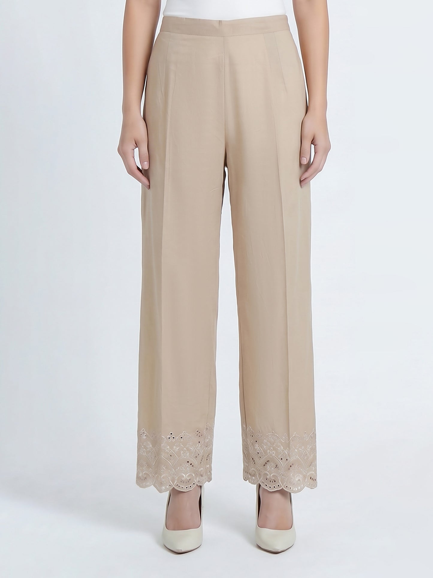 Cambric Trousers- Embroidered (Pret)