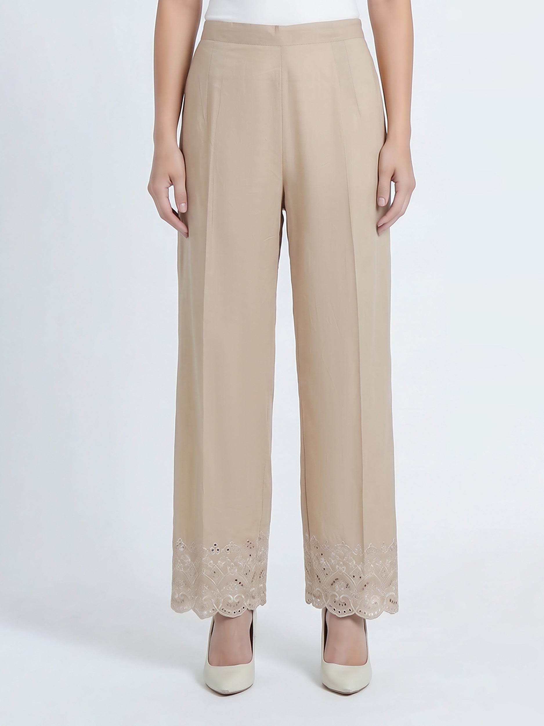Cambric Trousers- Embroidered (Pret)