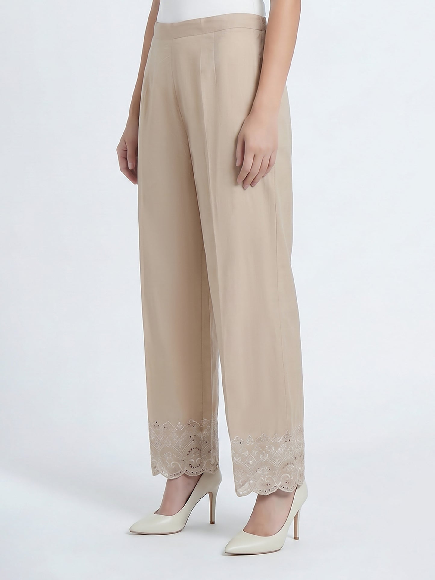 Cambric Trousers- Embroidered (Pret)