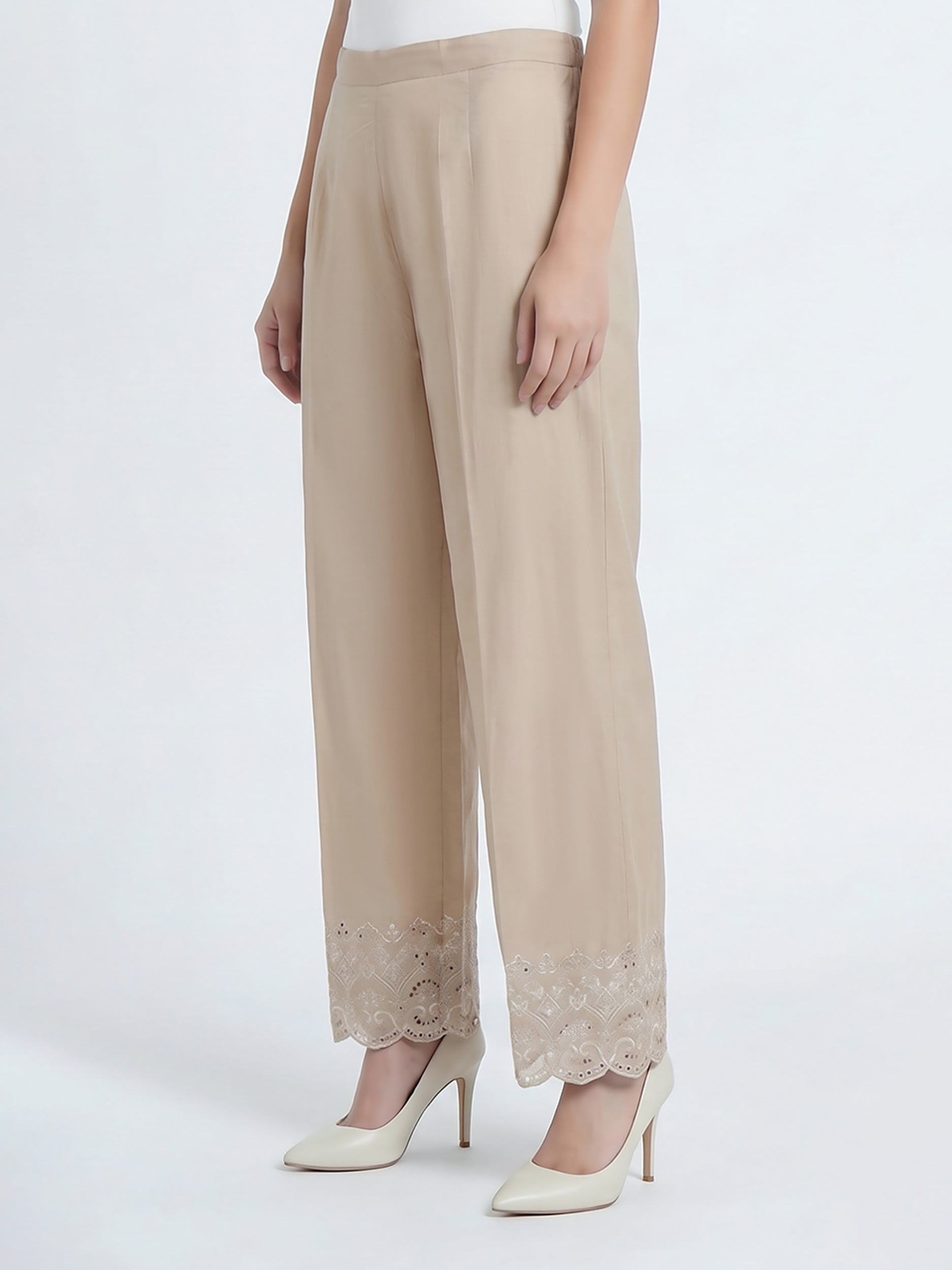 Cambric Trousers- Embroidered (Pret)