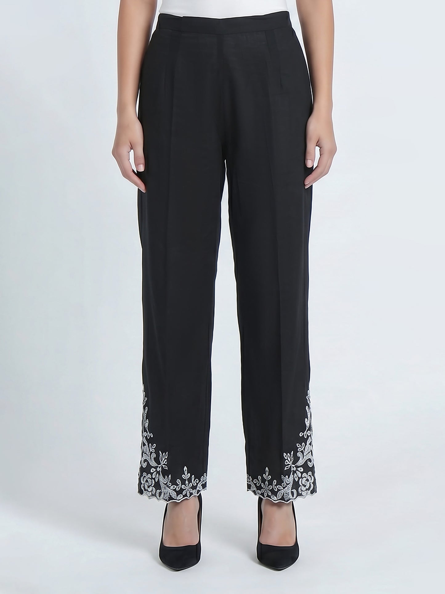 Cambric Trousers- Embroidered (Pret)