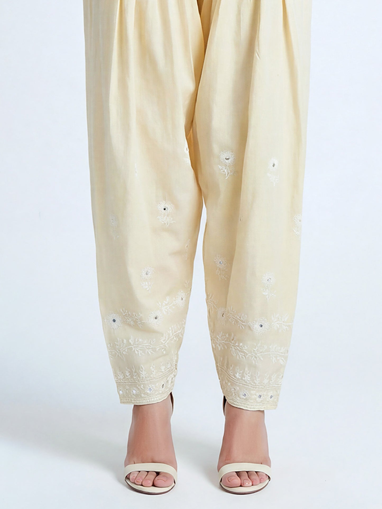 Cambric Shalwar- Embroidered (Pret)