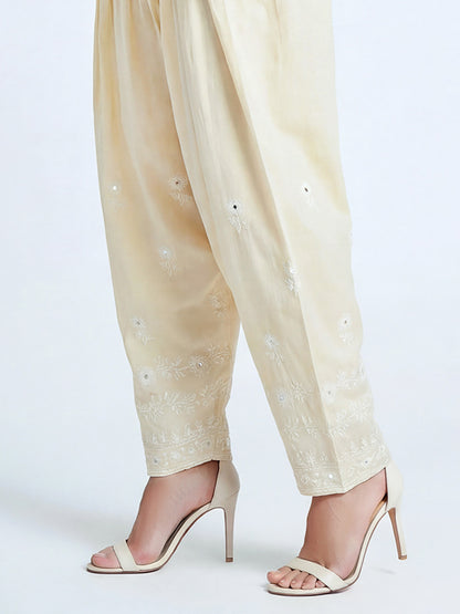 Cambric Shalwar- Embroidered (Pret)