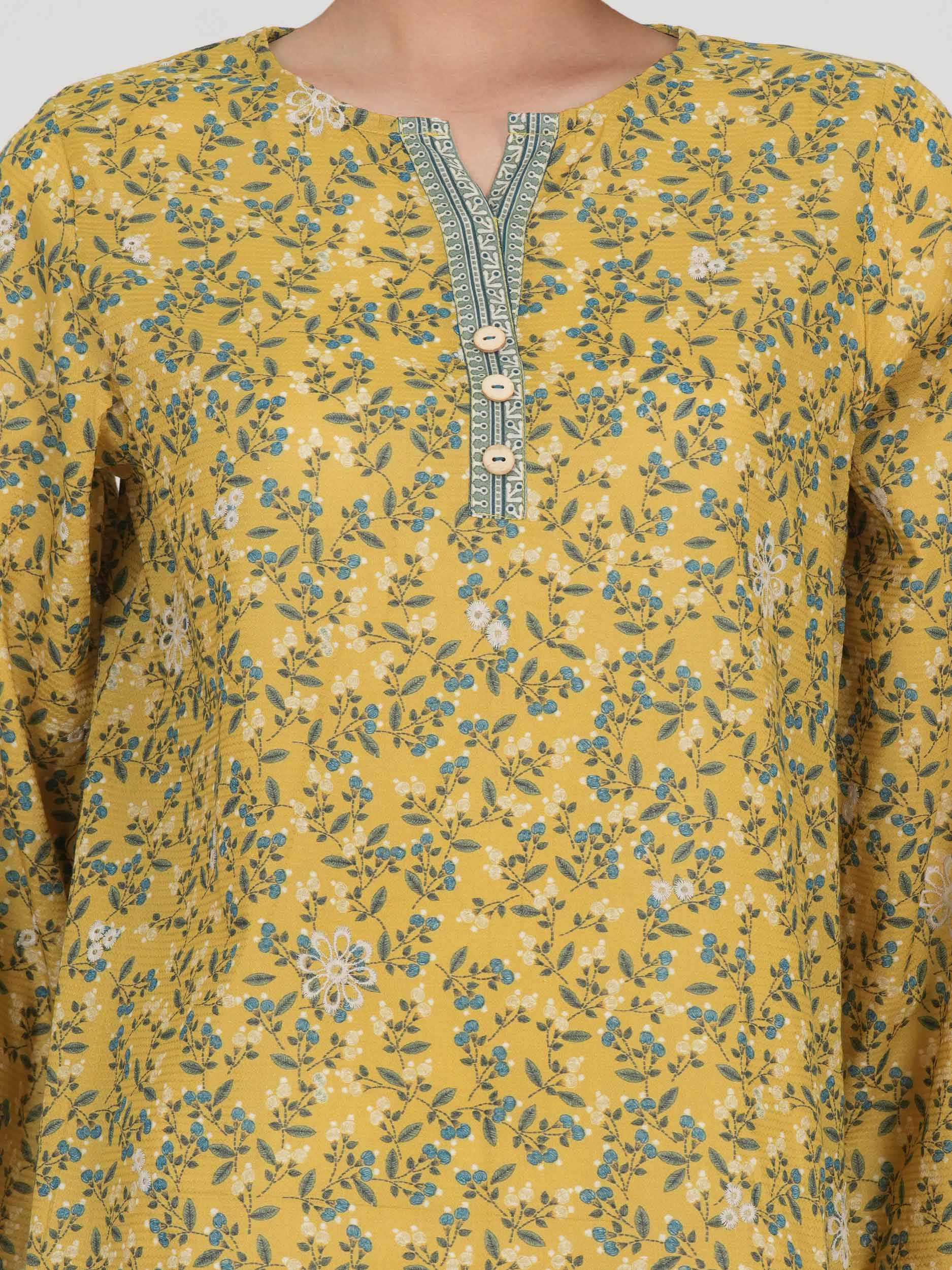 Lawn Texture Kurti- Embroidered (Pret)