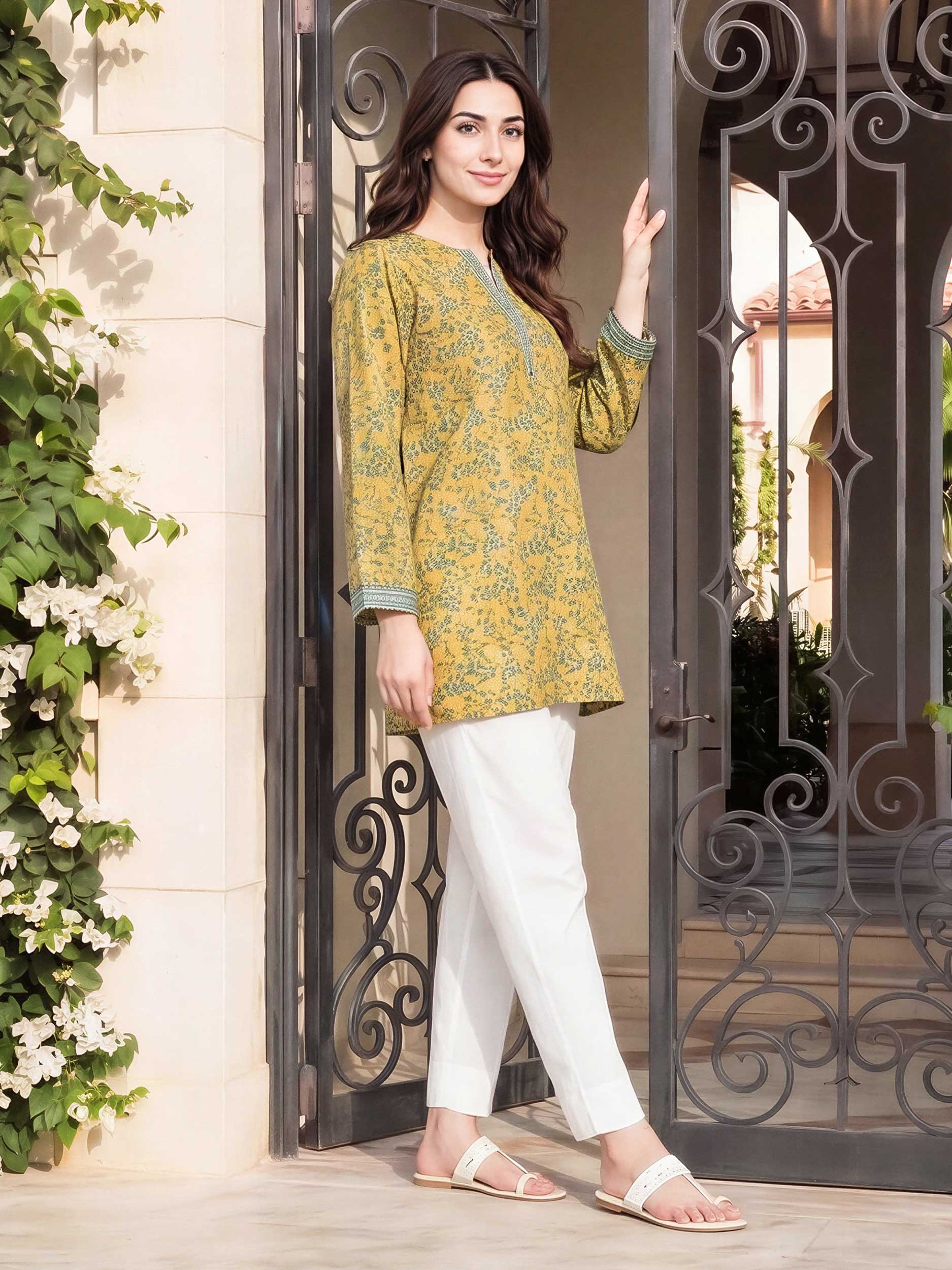 Lawn Texture Kurti- Embroidered (Pret)