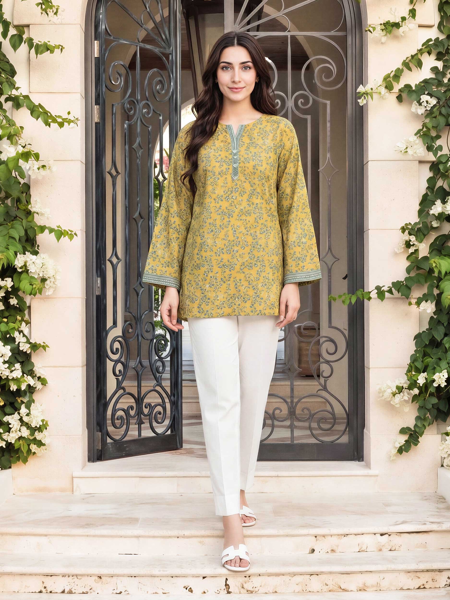 Lawn Texture Kurti- Embroidered (Pret)