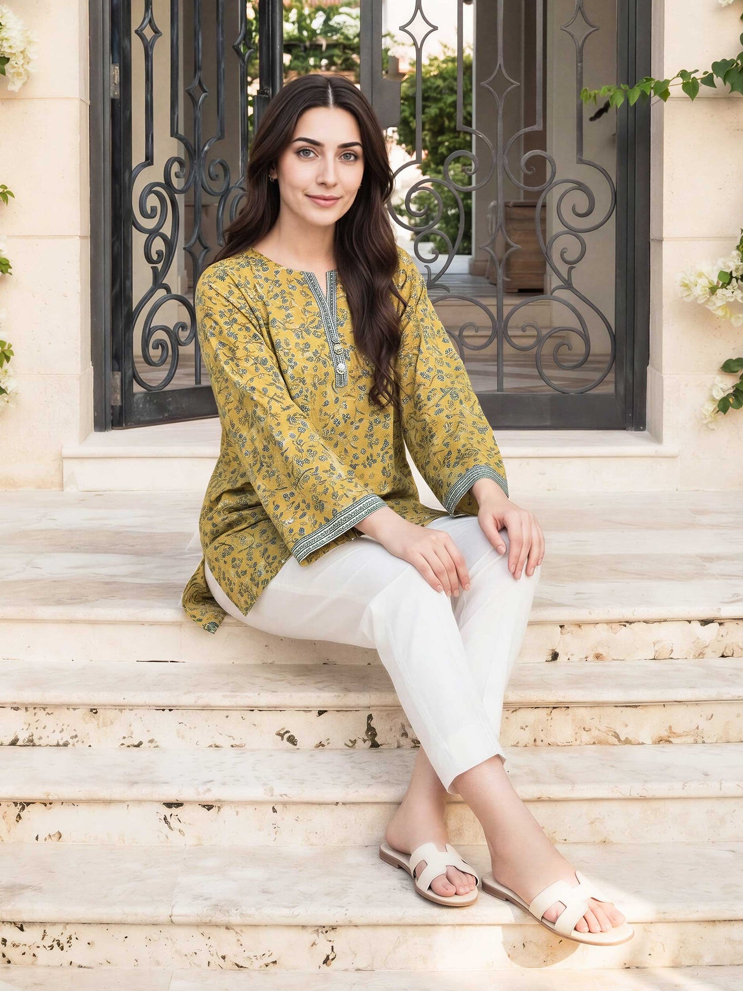 Lawn Texture Kurti- Embroidered (Pret)
